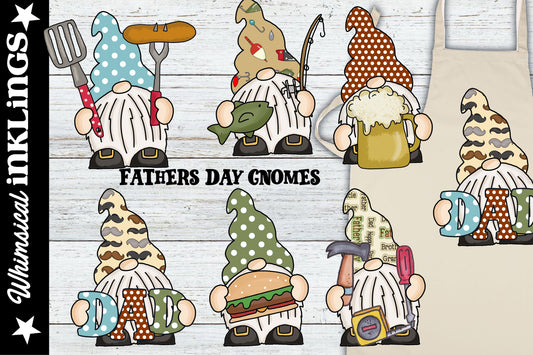 Fathers Day Gnomes Sublimation Clipart