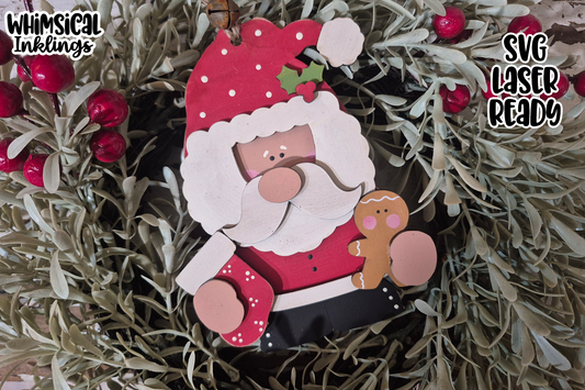 Festive Little Santa Ornament Laser SVG