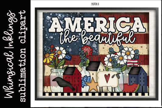 America The Beautiful| Floral Sublimation