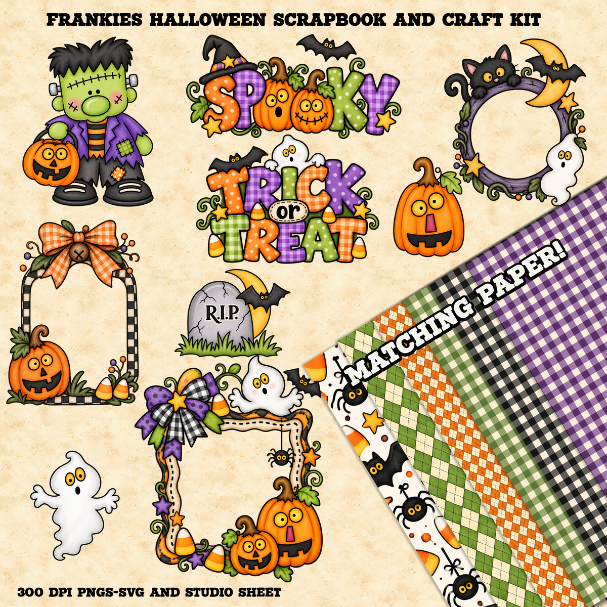 Frankies Halloween Scrapbook and Craft Kit| Printables