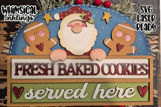 Fresh Baked Cookies Santa Sign Laser SVG