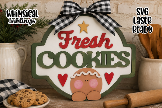 Fresh Cookies Gingerbread Sign Laser SVG