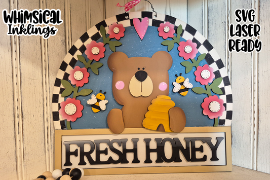 Fresh Honey- Bear Sign Laser SVG