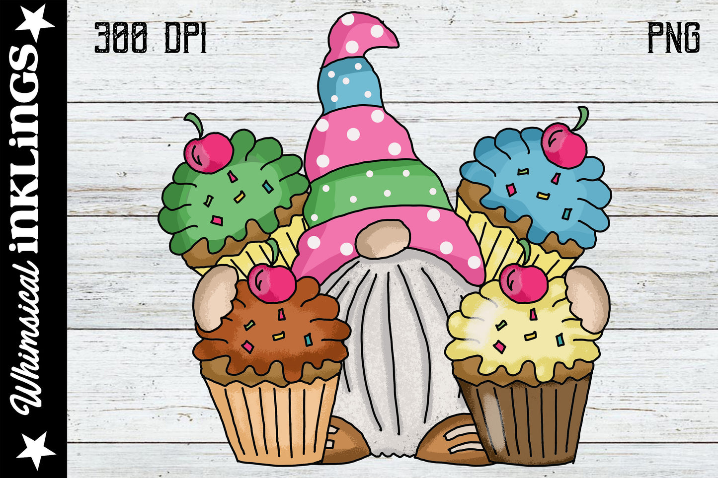 Funny Cupcake Gnome Sublimation