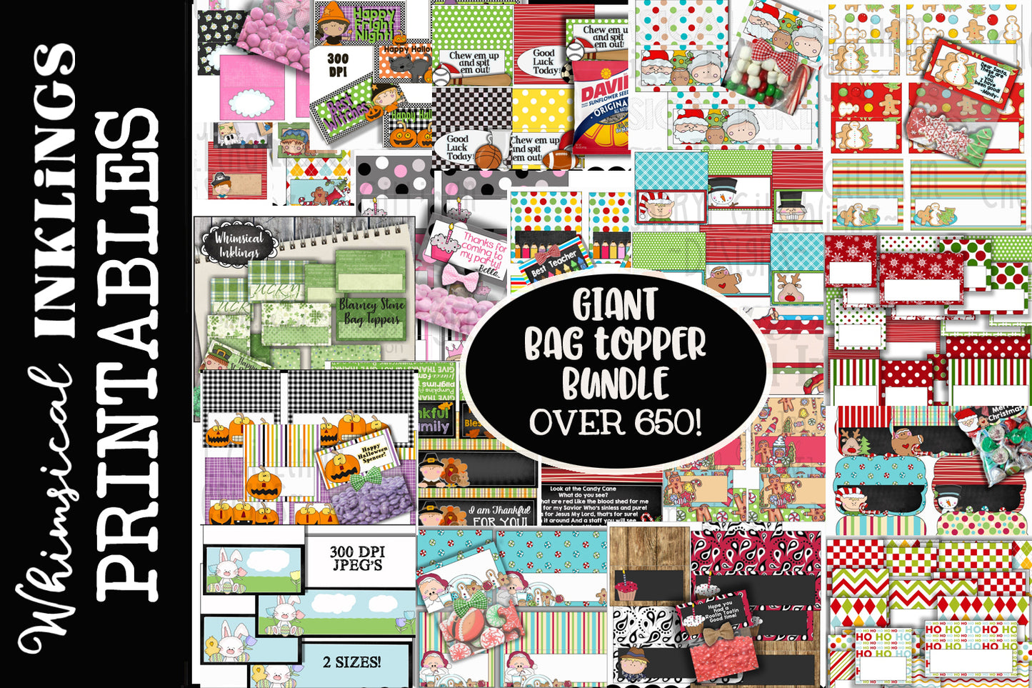 Giant Bag Topper Bundle| Bag Topper Printables| Bag Topper Bundle