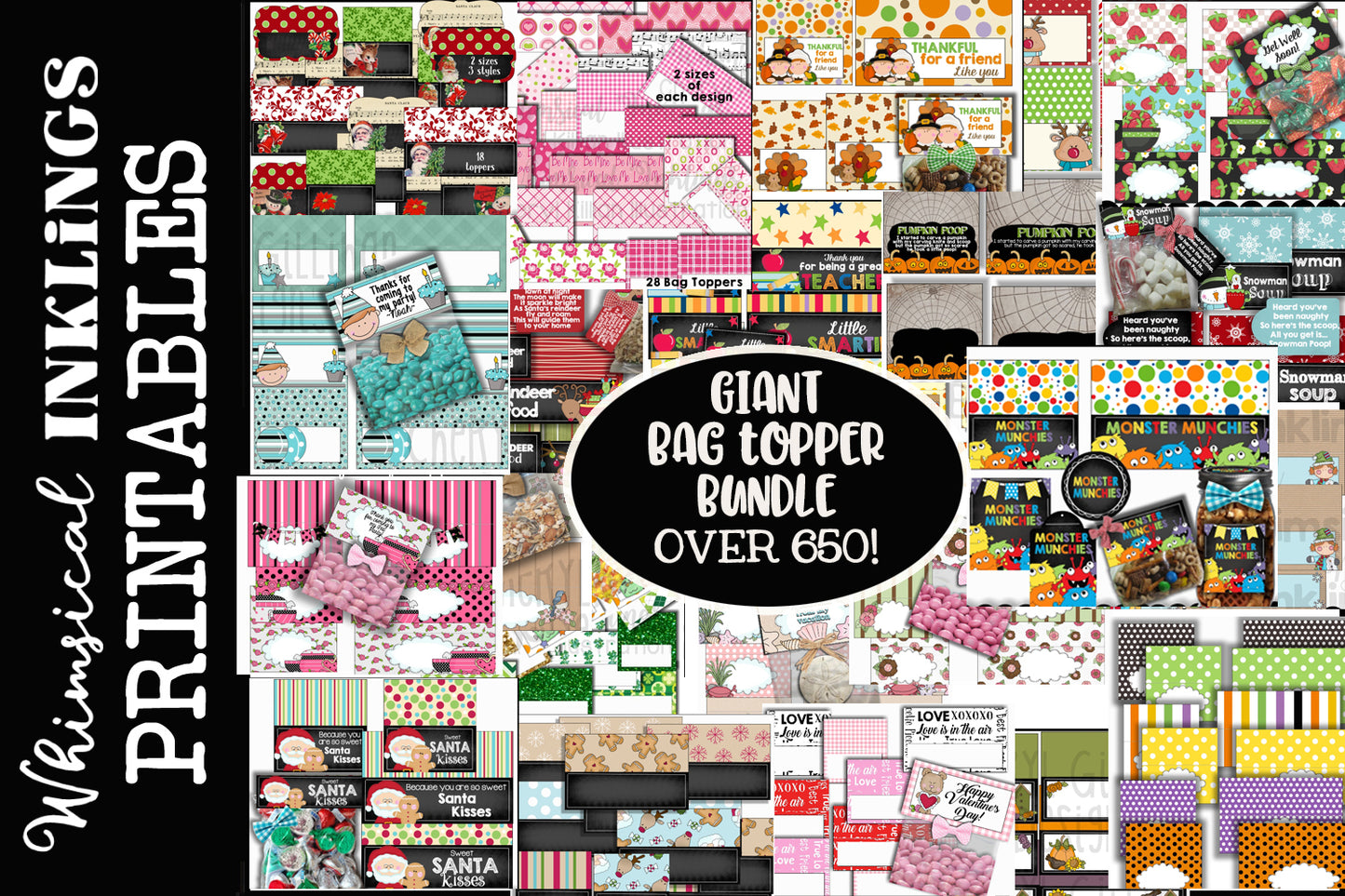 Giant Bag Topper Bundle| Bag Topper Printables| Bag Topper Bundle