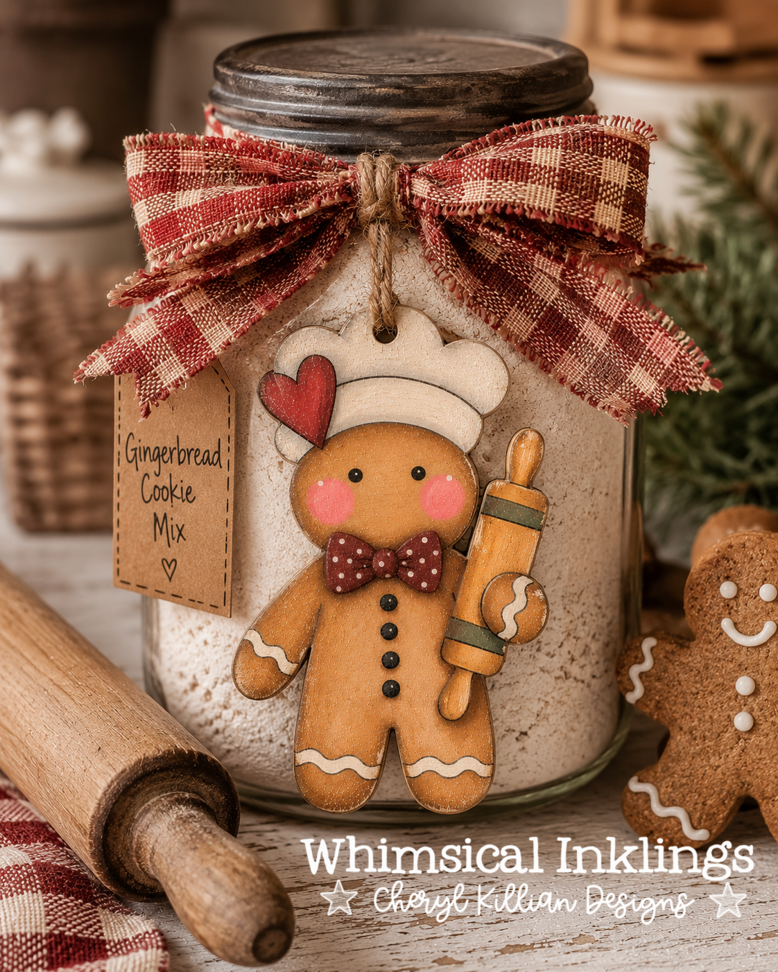 Gingerbread Baker Ornament Laser SVHG| Christmas SVG