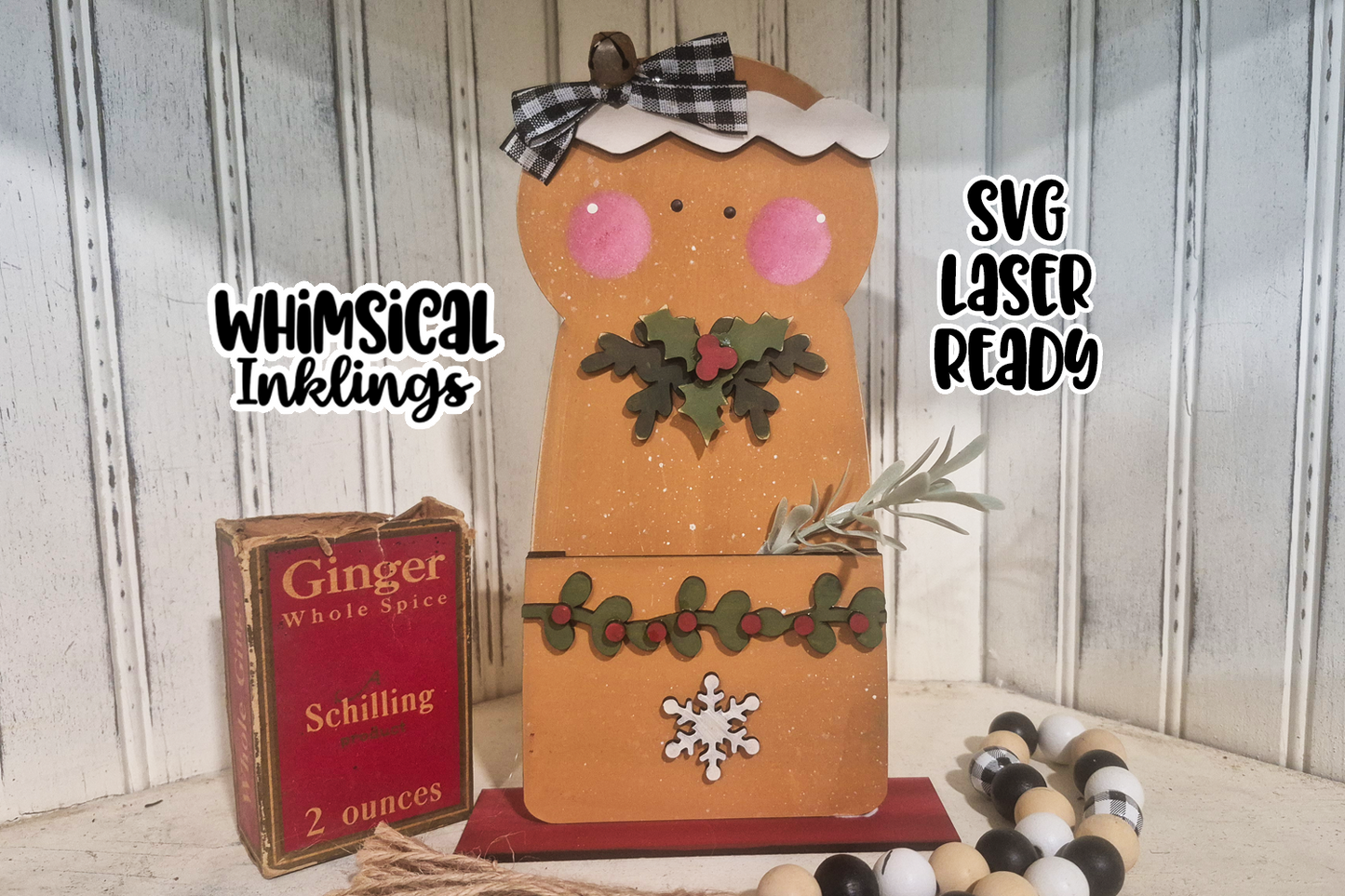 Gingerbread Christmas Pocket Laser SVG