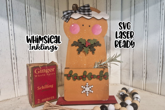 Gingerbread Christmas Pocket Laser SVG