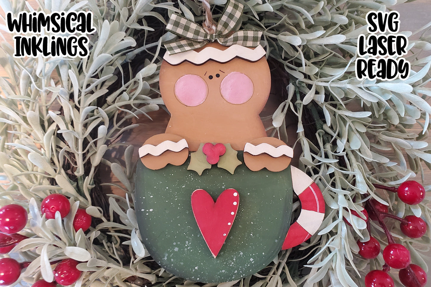 Gingerbread Cocoa Ornament Laser SVG