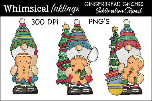 Gingerbread Gnomes Sublimation| Christmas Sublimation| Gnome Clipart