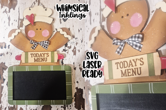 Gingerbread Menu Chalkboard Laser SVG
