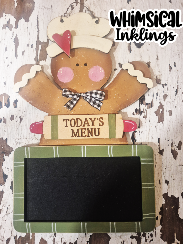 Gingerbread Menu Chalkboard Laser SVG
