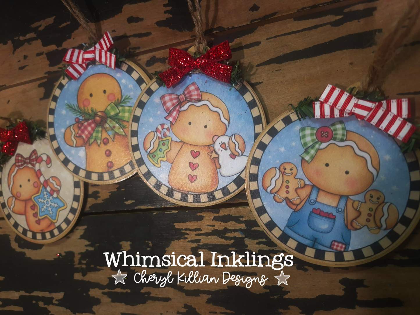 Gingerbread Sweeties Ornament Set laser SVG and Printables to Modge Podge| Laser SVG