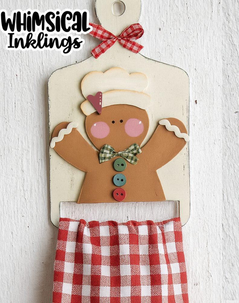 Gingerbread Towel Holder Laser SVG
