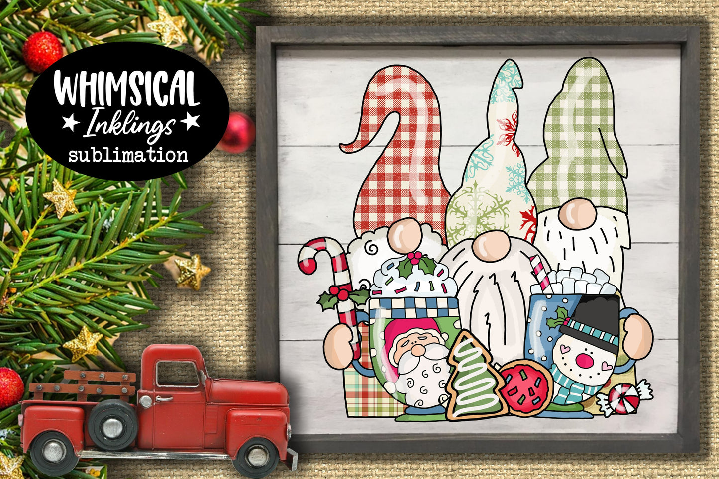 Gnome Trio Cocoa Lovers| Christmas Sublimation