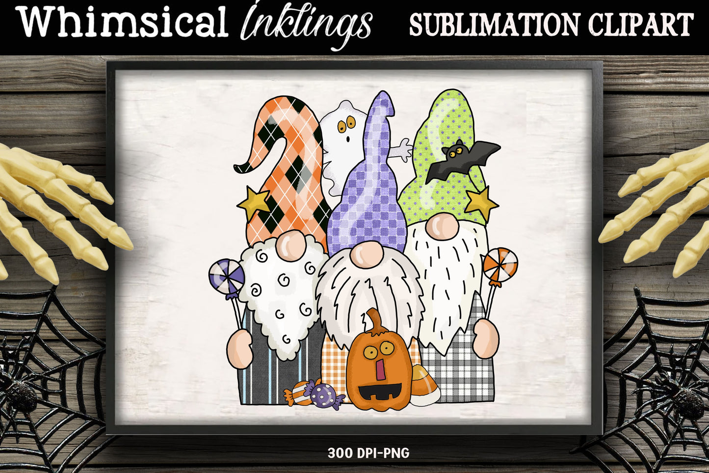 Gnome Trio Spooky Halloween| Halloween Sublimation