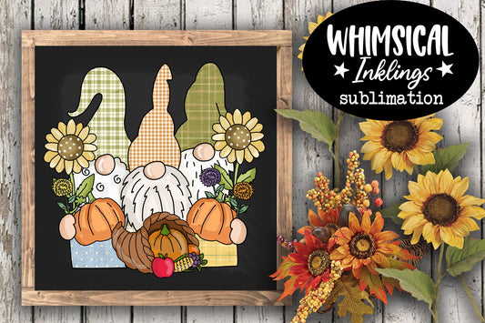 Gnome Trio Thanksgiving| Fall Sublimation