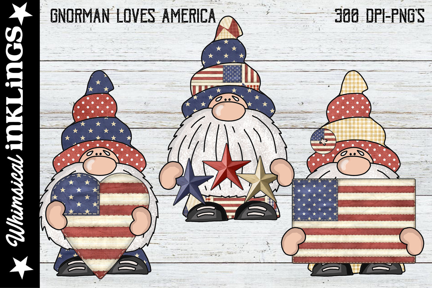 Gnorman Loves America| Gnome Sublimation| Patriotic Sublimation