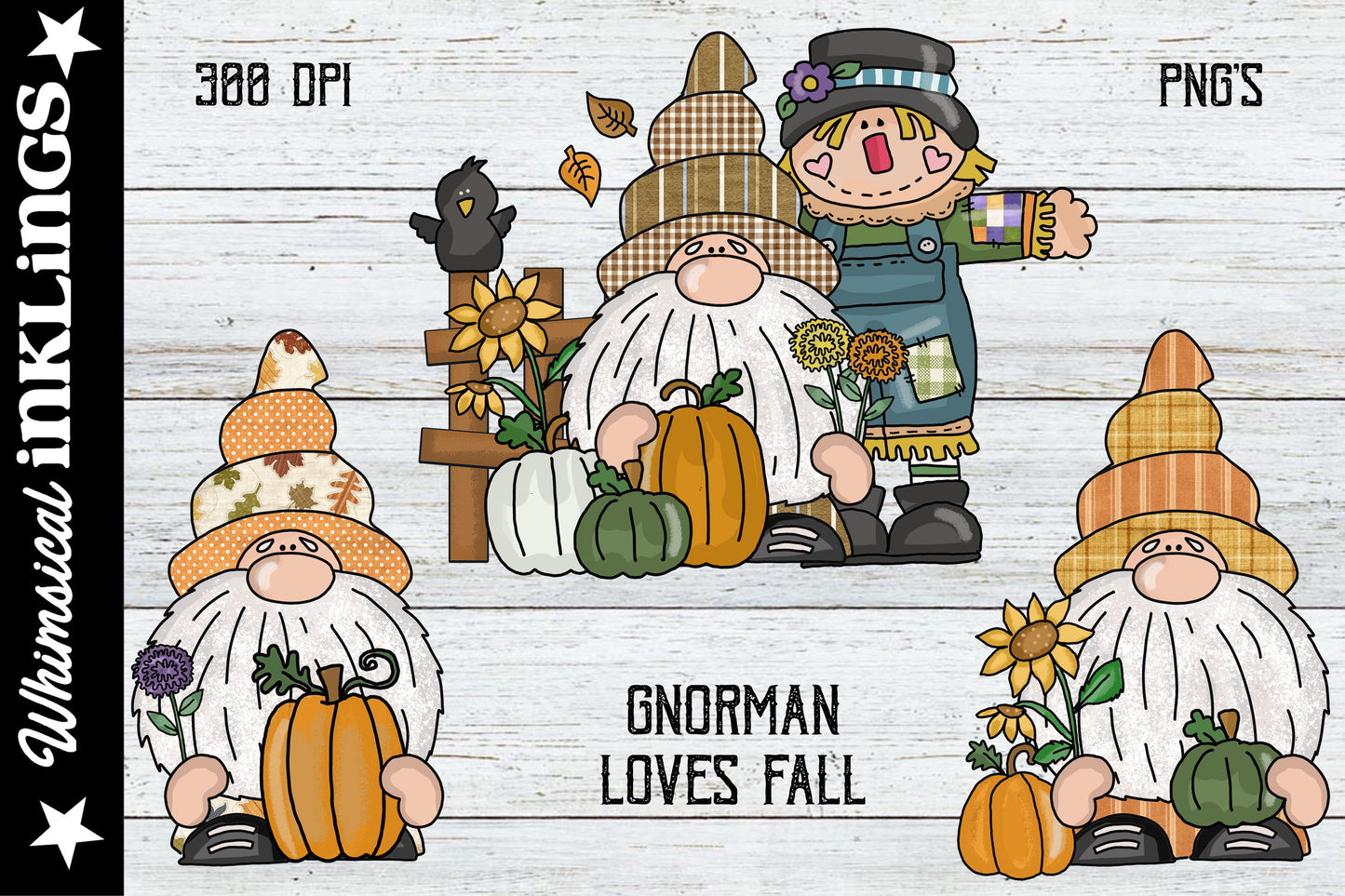 Gnorman Loves Fall Sublimation Clipart| Fall Sublimation