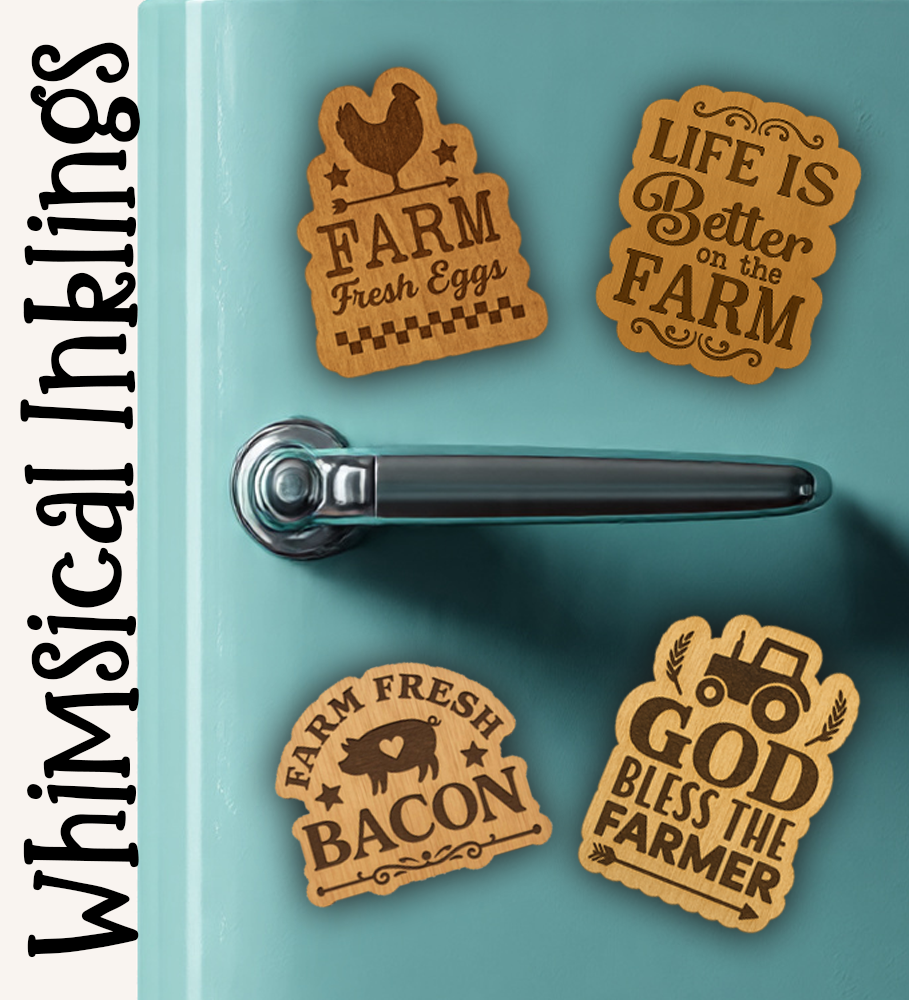 God Bless The Farmer Magnet Set Laser SVG's