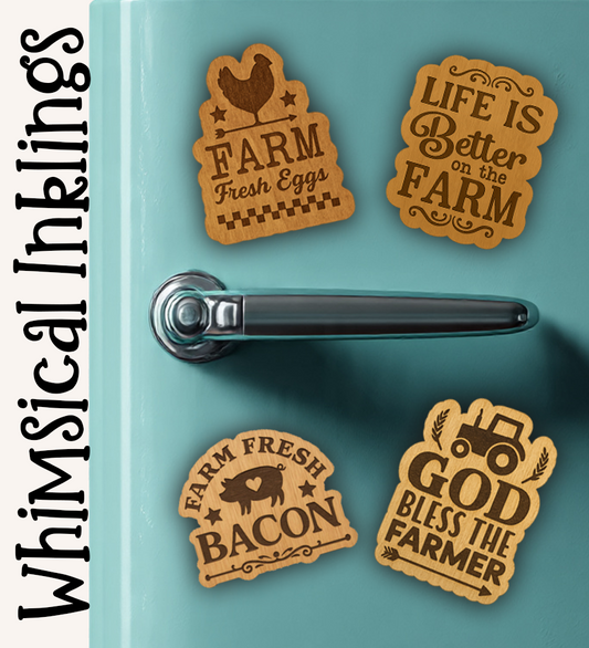 God Bless The Farmer Magnet Set Laser SVG's