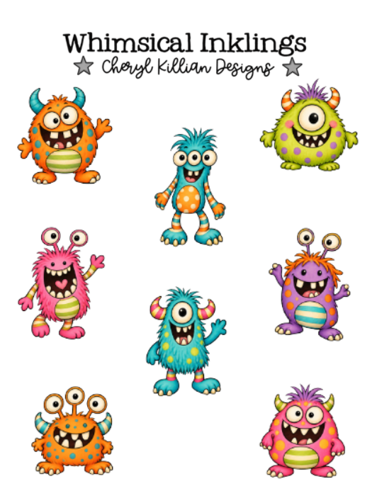 Goofy Monster Sticker Sheet| Printable Sticker Sheet