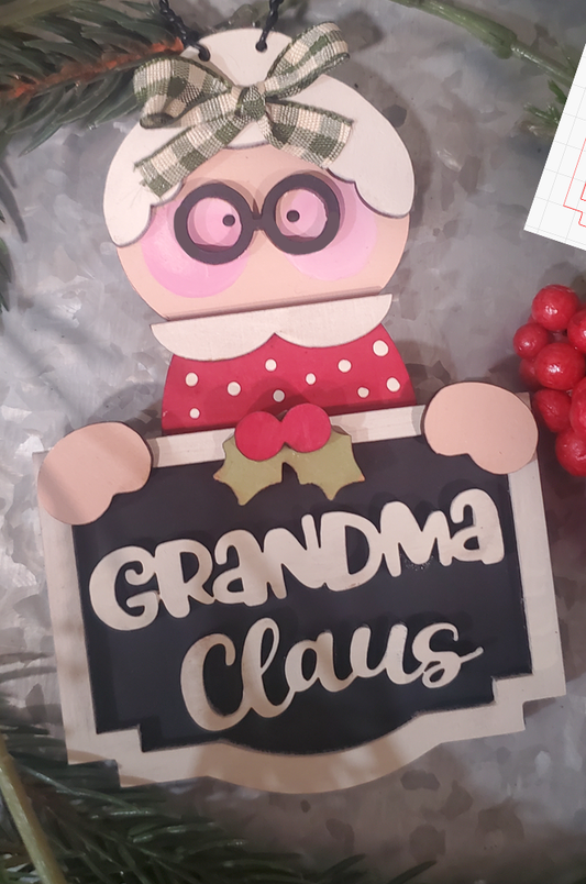 Grandma Claus Ornament DIY Wood Kit