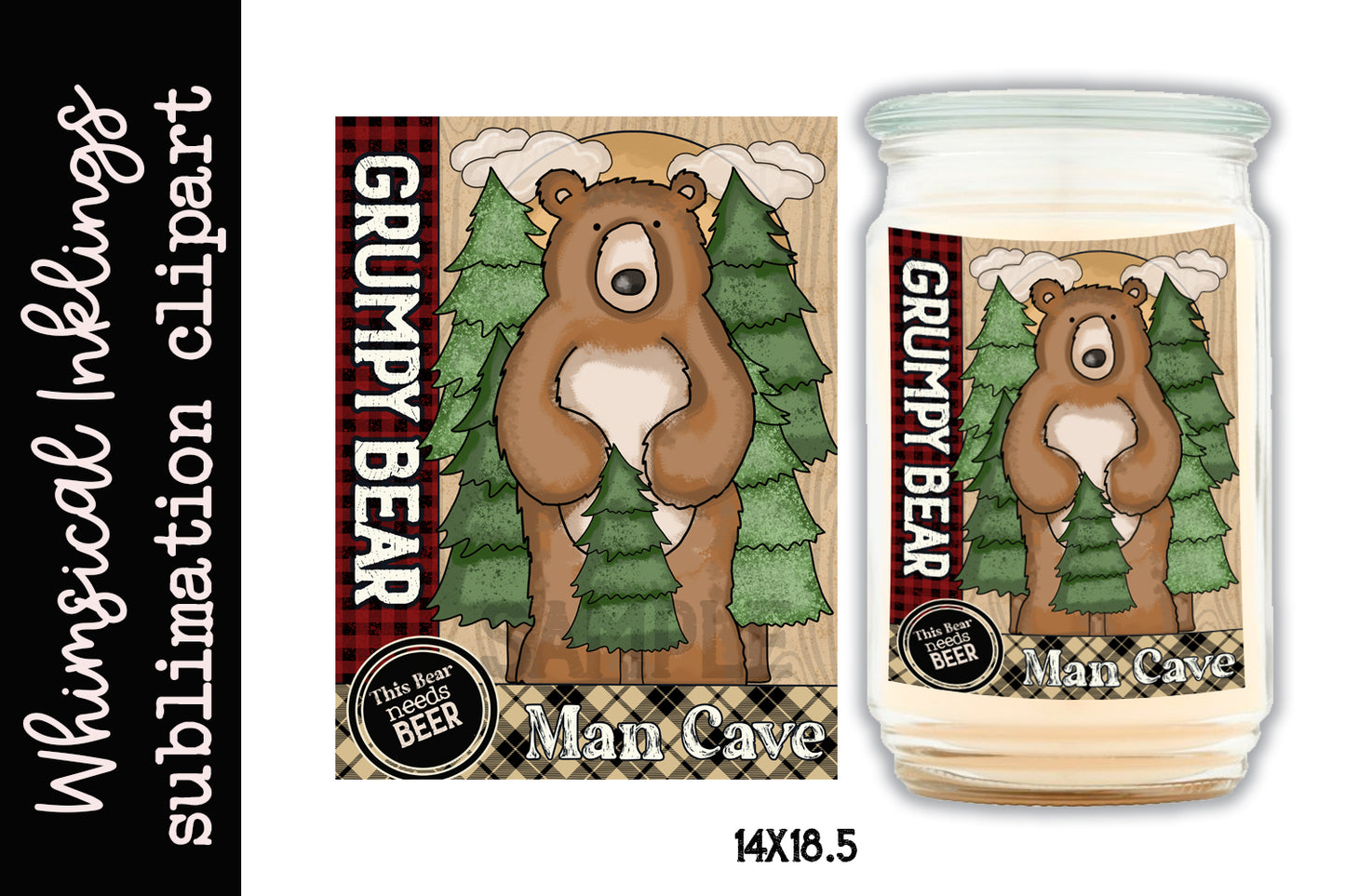 Grumpy Bear man cave Sublimation