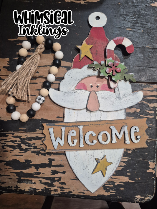 Grungy Prim Santa Sign Laser SVG