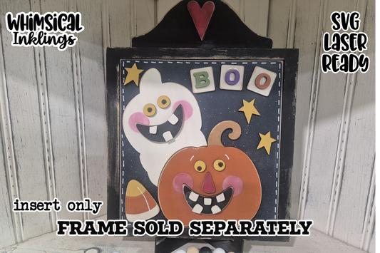 Halloween Boo Insert for Interchangeable frame Laser SVG