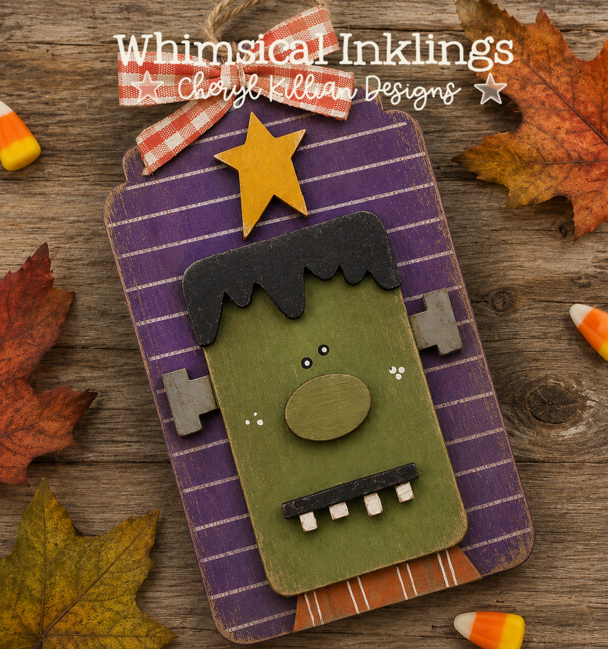 Halloween Frank Tag Laser SVG