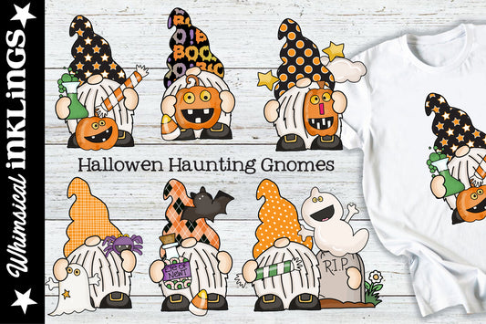 Halloween Haunting Gnomes Sublimation Clipart