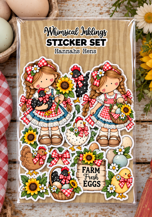 Hannahs Hens Sticker Sheet| Farm printable