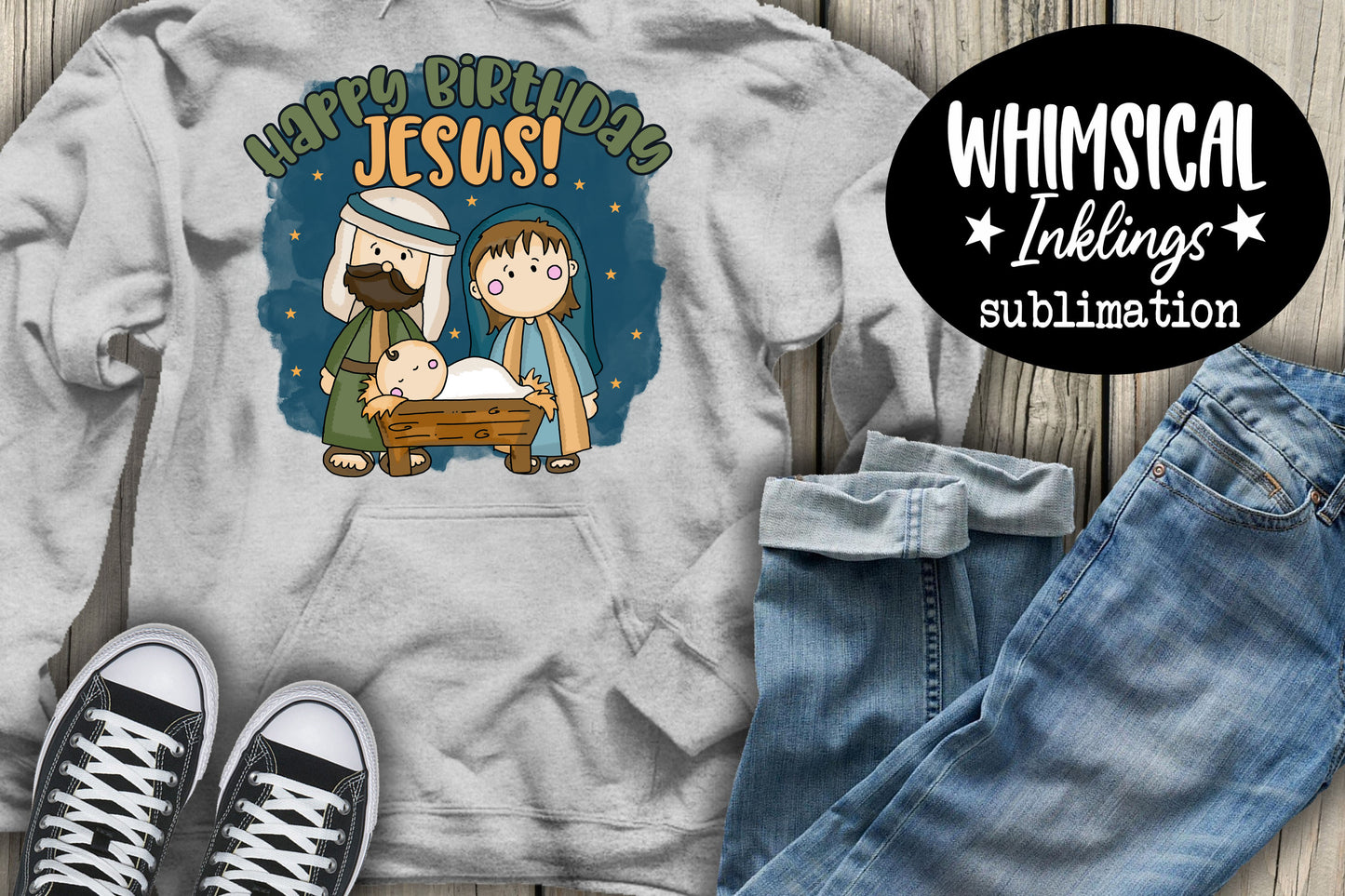 Happy Birthday Jesus Sublimation| Christmas Sublimation