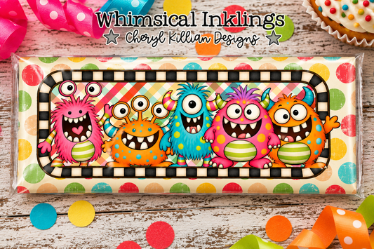 Birthday Monsters Candy Bar Wrapper