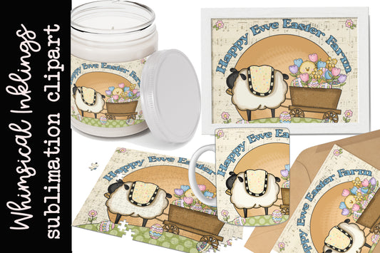 Happy Ewe Easter Farm Sublimation