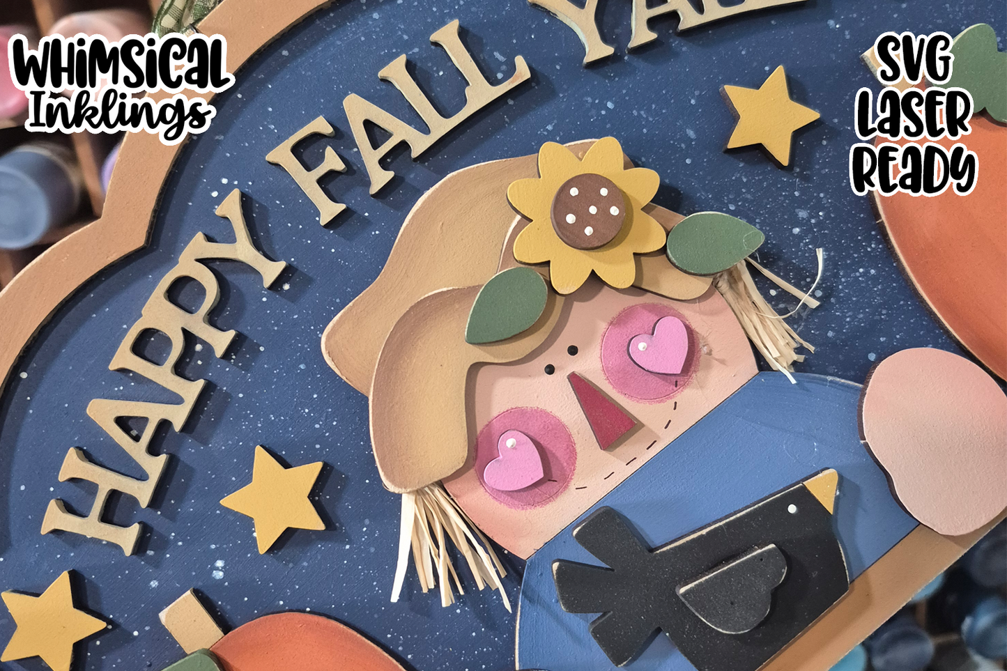 Happy Fall Y'all Scarecrow Sign SVG