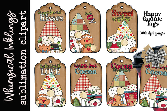 Happy Gnome Christmas Tags