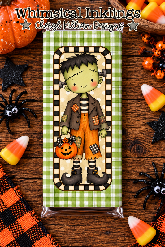 Happy Halloween frank Candy Bar Wrapper