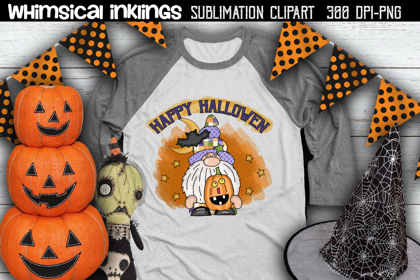 Happy Halloween Gnome Sublimation