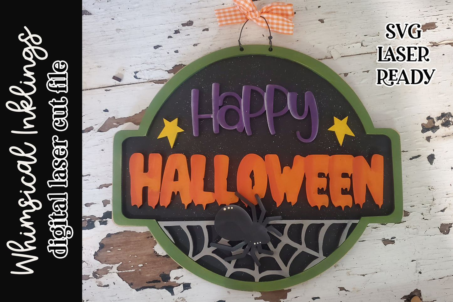 Happy Halloween Sign Laser SVG