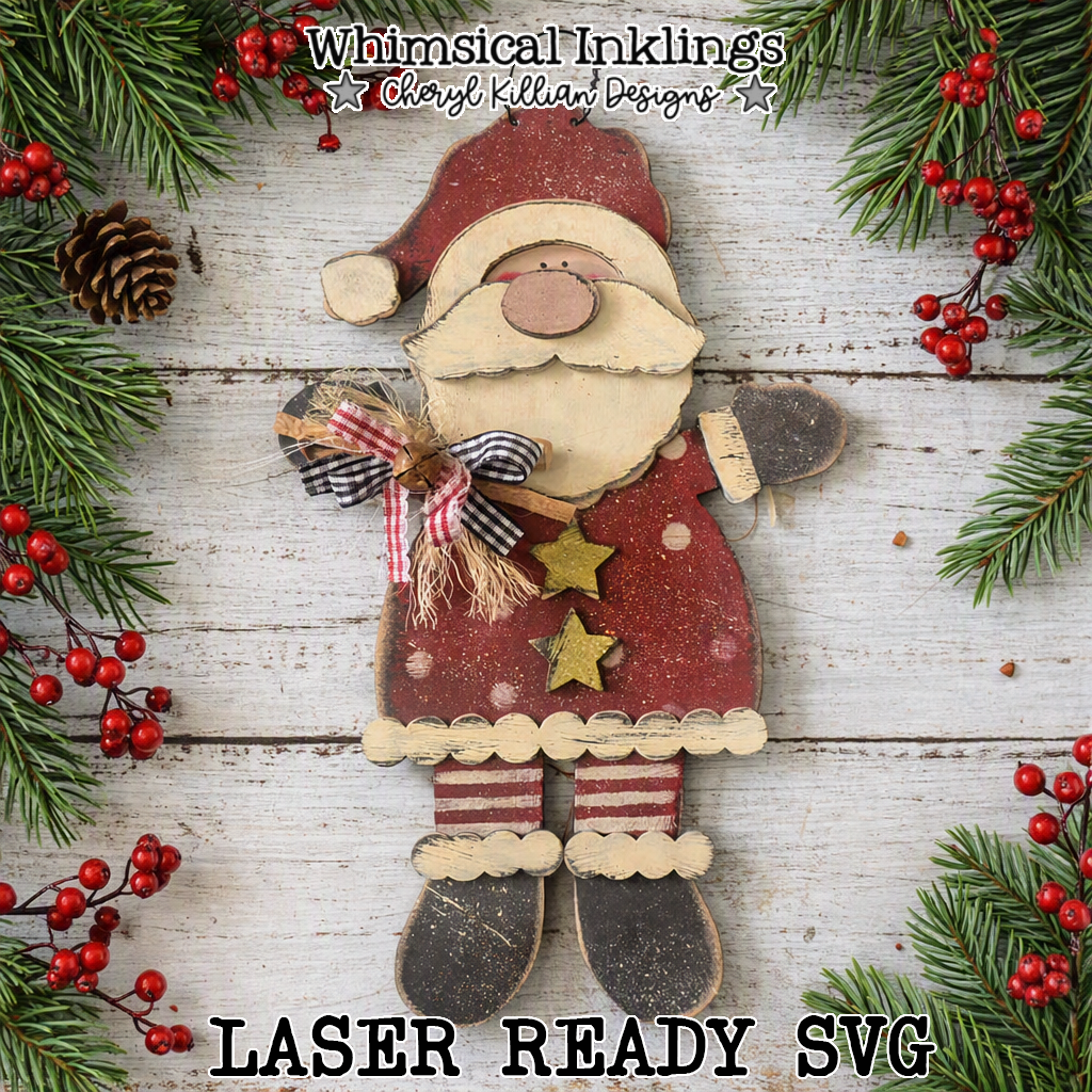 Happy Santa Claus Laser SVG| Christmas laser SVG