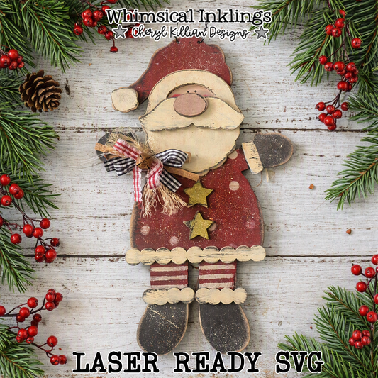 Happy Santa Claus Laser SVG| Christmas laser SVG