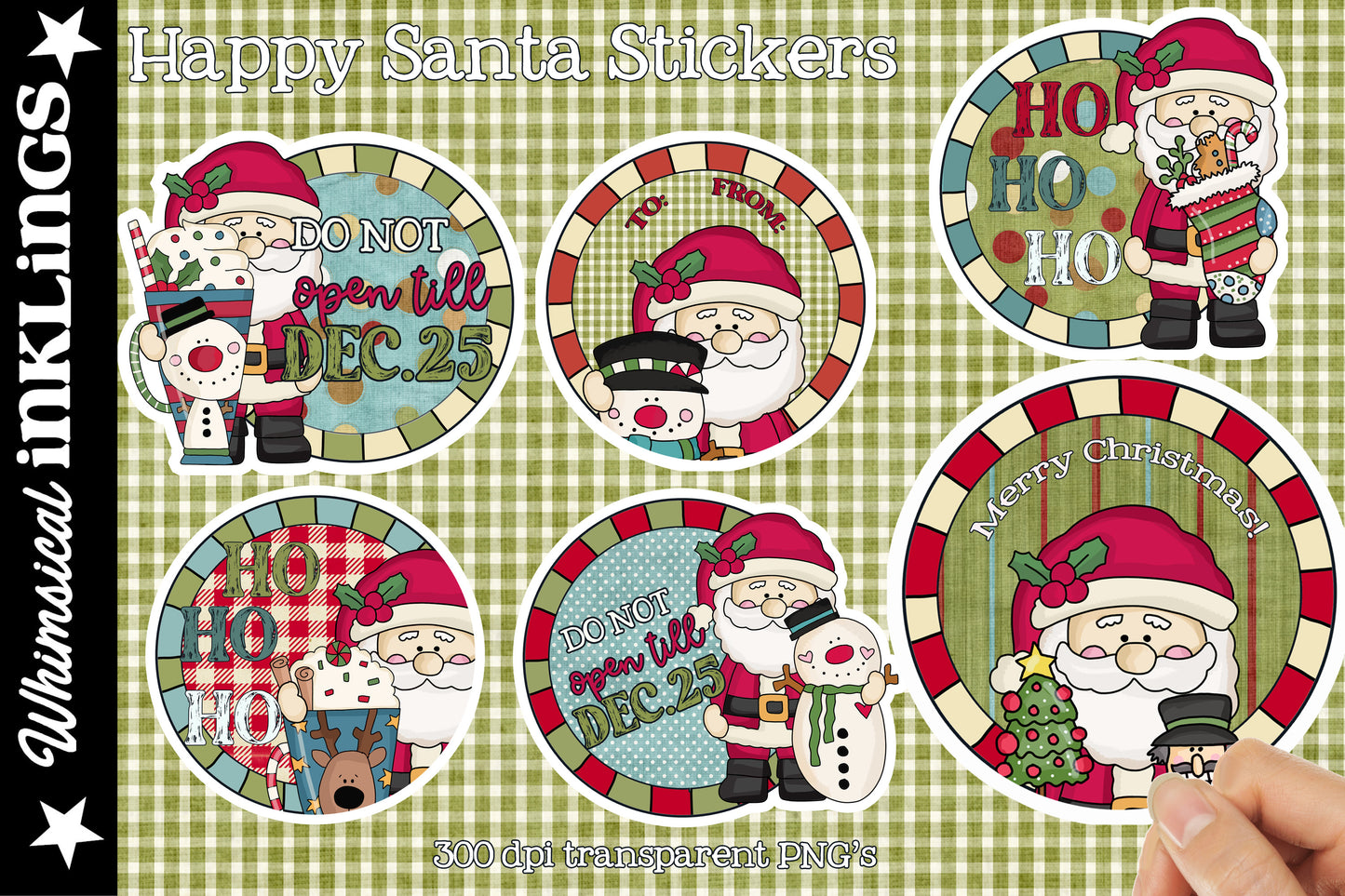 Happy Santa Stickers