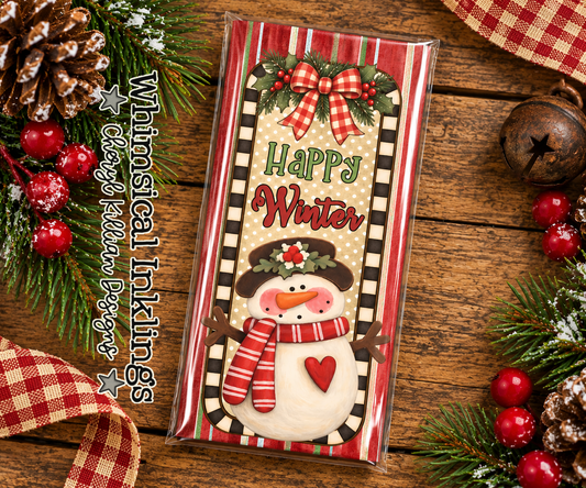 Happy Winter Snowman Candy Bar Wrapper
