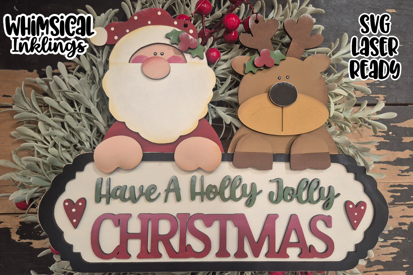 Have A Holly Jolly Christmas Sign Laser SVG|