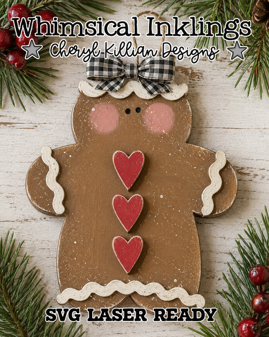 Heartfelt Ginger ornament Laser SVG| Christmas Laser SVG