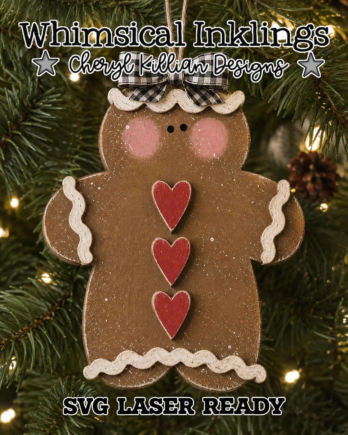 Heartfelt Ginger ornament Laser SVG| Christmas Laser SVG