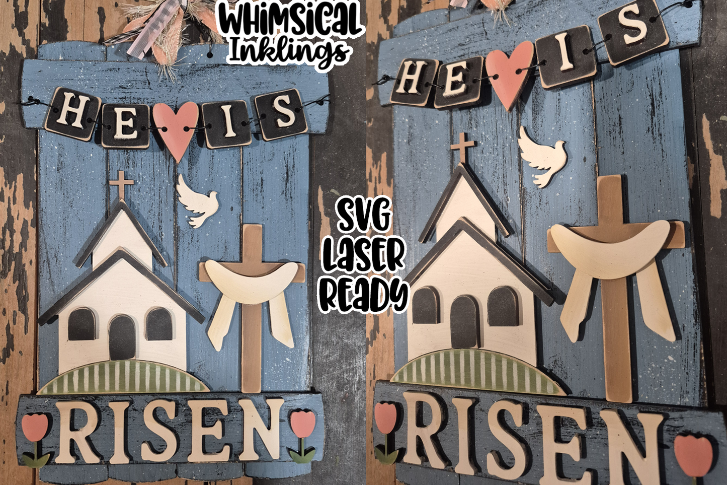 He is Risen Sign laser SVG
